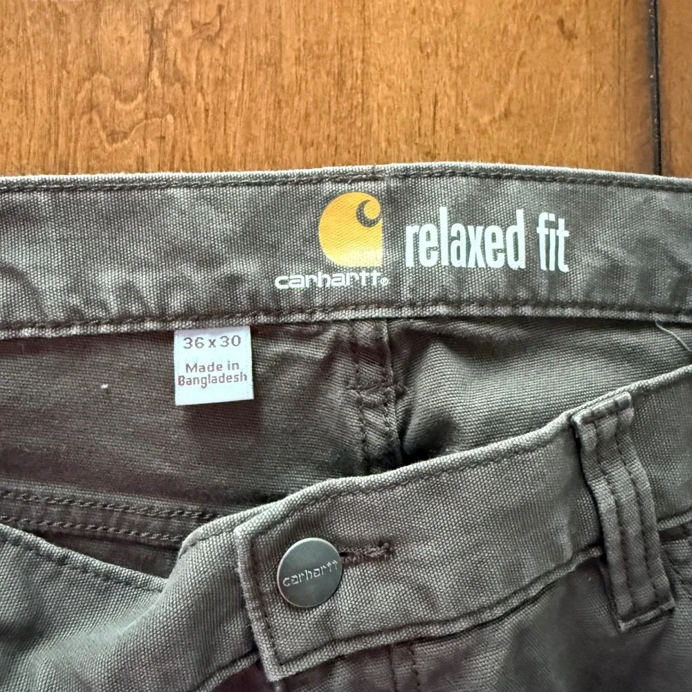 Carhartt Relaxed Fit Canvas Work Pants Mens 36x30 Brown Straight Leg